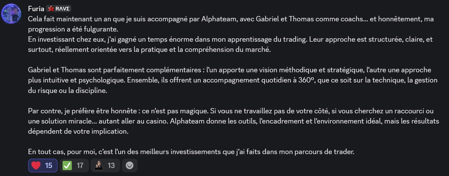 Message Discord d'un membre AlphaTeam